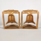 Vintage Liberty Bell Cast Metal Bookends Book Ends  federal Style Set 