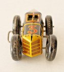 Vintage 1930 1940  Marx Tin Litho Wind Up  3  Boat Tail Race Car With Driver  5 