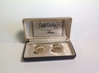 Vintage Anson Rn Medical Caduceus Gold Tone Cufflinks In Original Box