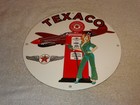 Vintage Texaco Aviation Asian Woman Airplane 11 3 4  Porcelain Gasoline Oil Sign