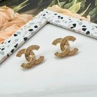 Chanel Button Set Of 2 Charm Parts Cc Gold White 19  15mm Used