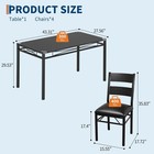 Wood Dining Table Set For 4 With Upholstered Chairs For Kitchen Apartment