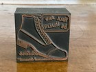 4 Antique Ad  Shoe Fob charm   Peters Shoes Print Block Stamp  Kendall Shoe Co