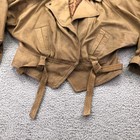 Vintage Winlit Jacket Womens Small Brown Leather Moto Biker Belted Short 80s