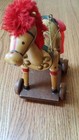 Vintage Handcrafted Child s Wooden Toy Horse On Wheels Pull Toy Used Good
