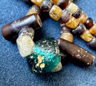 Ancient African Trade Bead Necklace  Rare Green Glass Focal  C  1600-1800