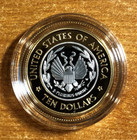 2000 Library Of Congress Proof  10 Bimetallic Gold   Platinum Coin W coa   Ogp