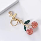 New Cherry Resin Glitter Bag Charm Gold Key Fob Keychain