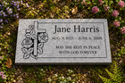 Custom Gray Granite Flat Grave Marker Cross Memorial Headstone
