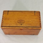 Antique Singer Sewing 1889 Oak Puzzle Style Box W some Attachments - Very Nice