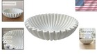 Chip Resistant Decorative Bowl - Stylish White Centerpiece With Fluted Design