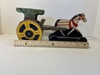 Antique Wooden Horse Pull Toy Hand Painted