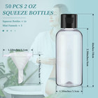 100 Pcs Small Plastic Bottles With Caps 2 Oz Clear Empty Squeeze Bottle With Fli