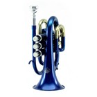 Top Quality Bb Blue Plated Brass Pocket Trumpet W Strong Case 7c Mouthpiece Blue