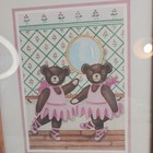 Ballerina Teddy Bears Framed Art Print Nursery Baby Vintage Wood Frame 10x12