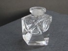 Vintage 2  Perfume Bottle Hand Cut Clear Glass Vanity Art Deco No Lid  -a7 132