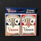 Lot Of  2 Vegas Brand  Casino Quality - Blue   Red Poker Size Card
