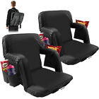 2pcs Stadium Seats 6 Reclining Positions Armrest Portable Folding Bleacher Chair