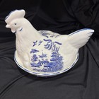 Regal England Blue Willow Hen On Nest Serving Dish  Made In England