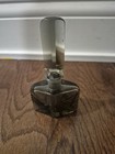 Art Deco Perfume Bottle Glass Czechoslovakia Gray Scent Bottle Cut Glass Empty 