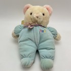 Vintage Eden Blue Pajama Abc Teddy Bear Plush Rainbow Ribbon Stuffed Animal