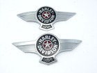 Genuine Harley Davidson 2010-17 Fat Boy Lo Silver   Red Gas Fuel Tank Emblems