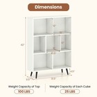 7 Cube Bookcase 3-tier Modern Storage Organizer With 4 Metal Legs Bookshelves