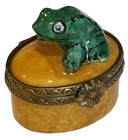 Limoges France Peint Main Trinket Box-spotted Toad   Frog-mini Oval-darling 