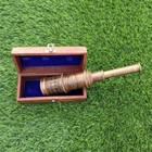 Vintage Look Maritime New Handmade Solid Brass Spy Telescope With Wooden Box New