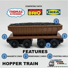 Wooden Railway 2 Gray  Hopper Train Custom  Thomas   Friends Brio - Hector