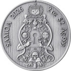 2026 Samoa Knights Templar Secret Societies 2oz 999 Silver Antique Hr Coin