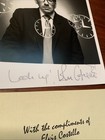 Elvis Costello Authentic Hand Signed 8x10    compliments Of       Acquired By Fan Mail
