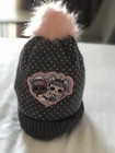 Lol Surprise Girls Winter Hat Beanie Gray Pink Hearts Pom Pom One-size Cap