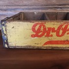 Rare Script Dr Pepper Yellow Wood Crate Bottle Vintage    good For Life   