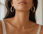 18k Gold Filled Hoops  Everyday Wear  Waterproof  Earrings For Women