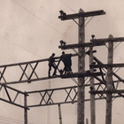 1910 Rppc Bc Electric Railway Construction Cloverdale Bc Linemen Power Poles