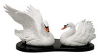 Vtg Homco Graceful Reflections Bone China Swan Bird Figurine Set 2   Stand Decor