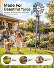 8ft Windmill For Yard Garden Decoration With Weather Vanes   heavy Duty Outdoor Wi