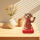 Solar Powered Dancing Dog Figure Car Dashboard Toy Waving Hand Dog Toy Decor