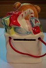 Enesco Christmas Bear Penny Coin Bank Ceramic 1986