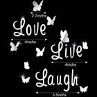 Wall Sticker Live Laugh Love Flower Butterfly Quotes Wall Decals Wall Art Mural 