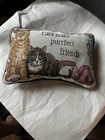 Vintage Cat Throw Pillow Tapestry Cats Make Purrfect Friends Small 11 5  X 7 
