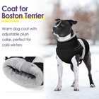 Waterproof Dog Winter Coat W  Harness Reflective Fleece Jacket Medium Black