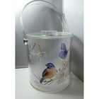 Vintage Ice Bucket Butterfly Bird Floral
