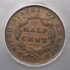 1835 Classic Head Half Cent 1 2c Icg Ef40  701 Xf Extra Fine Ecc c  Inc 