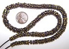Antique Venetian Trade Beads-  Yellow Jacket Chevron Slices Aja - 16  Of Beads