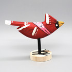 Navajo Folk Art-red Cardinal Scarf By Monty Begaye-native American