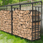 In outdoor Firewood Rack With Cover Firewood Storage Log Holder Heavy Duty Steel