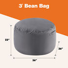 Soft Bean Bag Chair Oversized Round Comfy Sofa Foam Filled Couch Removable Cover