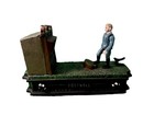 Vintage Antique Style Cast Iron Mechanical Kick Coin Bank Football Soccer